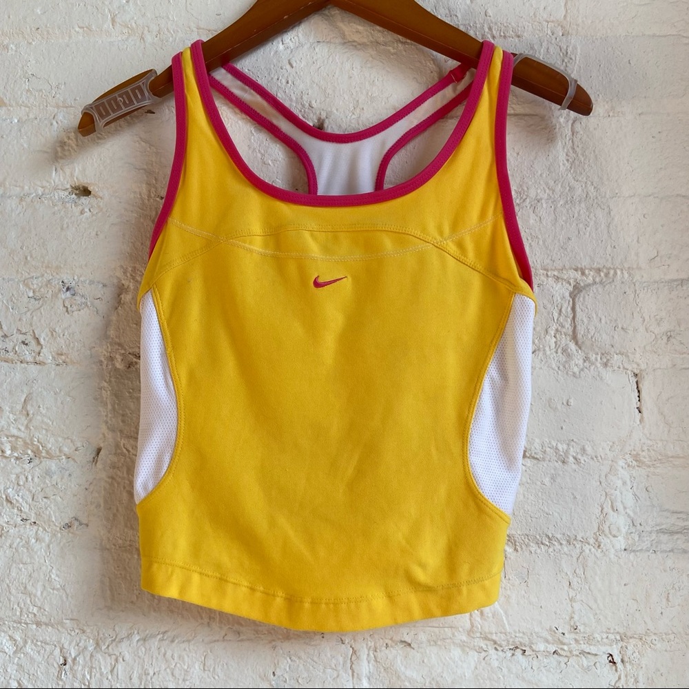 Nike Y2K Yellow and Pink Tank